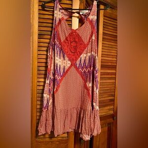 Umgee Red and Blue Patterned Tunic